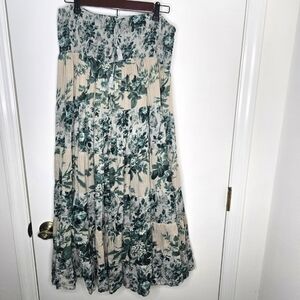 Denim & Supply Ralph Lauren Green Floral Maxi Skirt